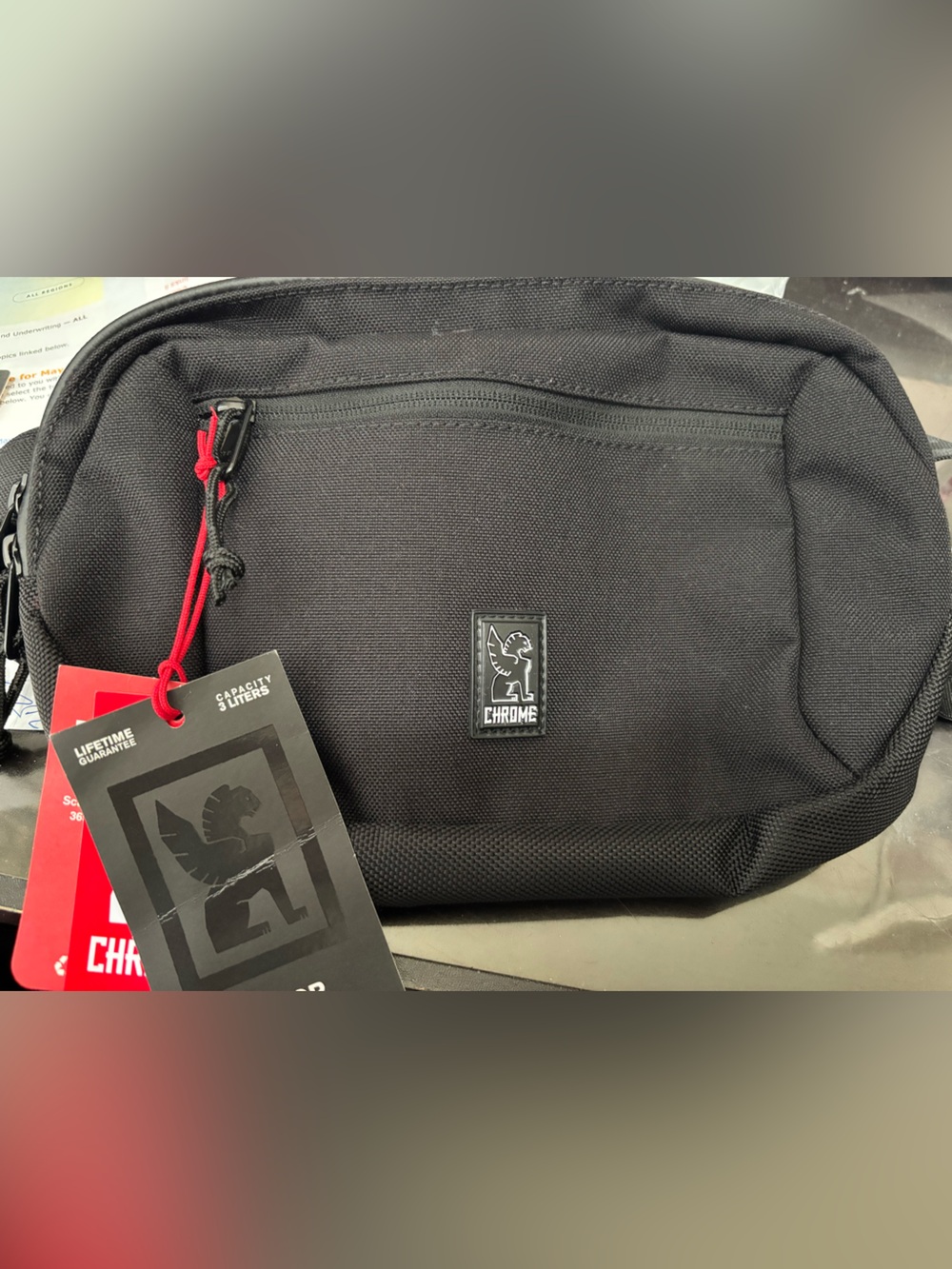 CHROME NWT - Black Waist-pack Zip-top Bag - Durable Everyday Carry